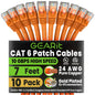 GEARit Cat6 Patch Cables Cat 6 Ethernet Cable 6 ft 10-Pack Green
