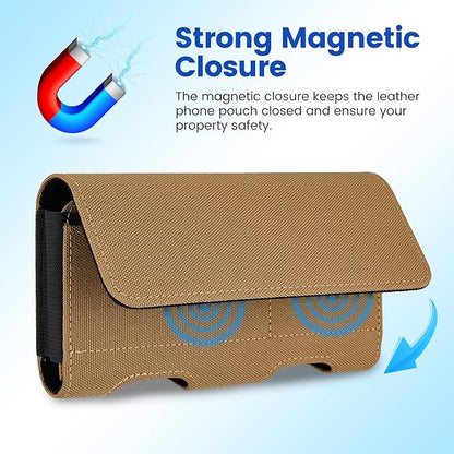 Mopaclle Nylon Phone Holster with Belt Clip for iPhone 17 Pro / 17, iPhone 16 Pro 16,15 Pro 15, iPhone 14, 14 Pro,13 Pro,Samsung Galaxy S25 S24 S23, S22,S21,Premium Cell Phone Belt Holder Pouch Cover