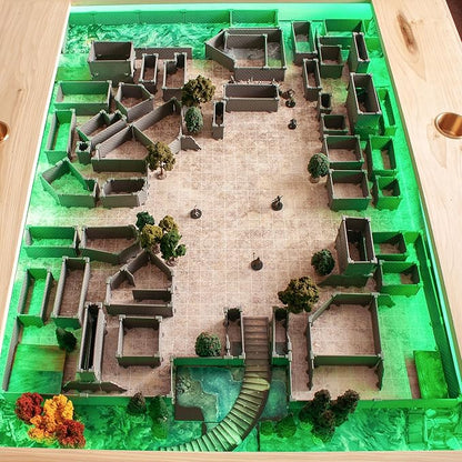 Knight Dungeon Set - Mini Dungeon Castle Cavern DND Terrain for Tabletop RPGs, Dungeons & Dragons, Pathfinder, War Gaming, and More! by DCD (200+pcs, 7sqft, 32rooms)