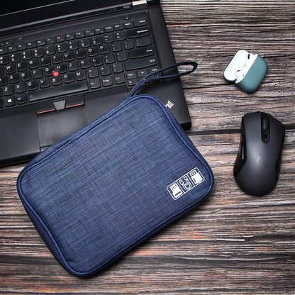SELLYFELLY Travel Electronics Organizer Portable Cable Organizer Bag for Storage Electronic Accessories Case for Cord,Phone,Charger,Flash Drive (Navy Blue)