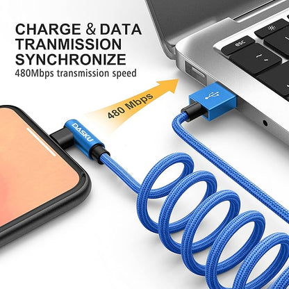 90 Degree iPhone Charger [MFi Certified] USB A Lightning Cable 6FT, 2 Pack