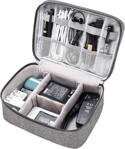 VOCUS Electronics Organizer Travel Cable Organizer Bag for Electronics Accessories, Portable Tech Carring Large Storage Case for Charger, Cord, Power Bank, Hardware