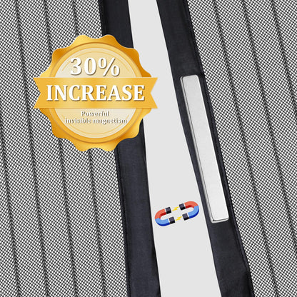 Magnetic Screen Door - Self Sealing, Heavy Duty, Hands Free Mesh Partition Keeps Bugs Out Let Breeze in- Pet and Kid Friendly - Keep Open Feature (Black, Fit Door Size 39 x 82 Inch)