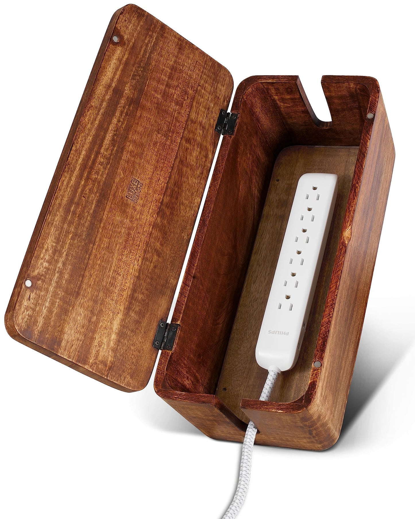 Mango Cable Management Box - Rustic Design (Natural, Large)