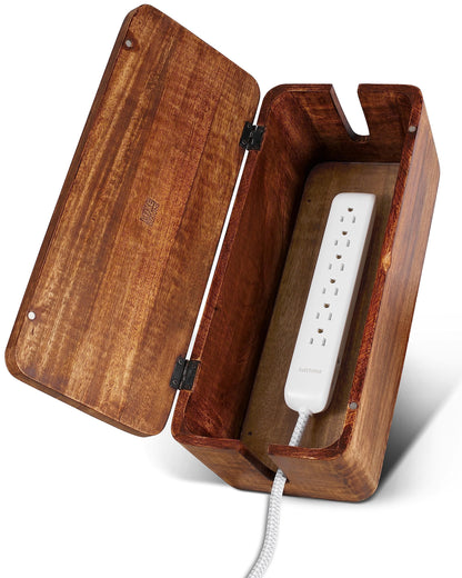 Mango Cable Management Box - Rustic Design (Natural, Large)
