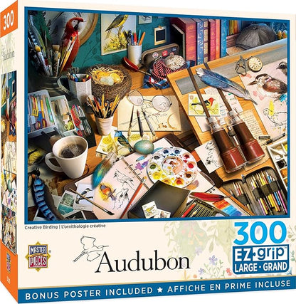 MasterPieces 300 Piece EZ Grip Jigsaw Puzzle - Creative Birding - 18"x24"