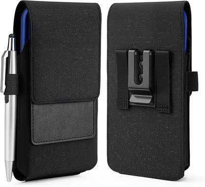 BECPLT Nylon for Galaxy S25 Ultra 5G S24/S23/S22/S21/S20 Ultra Belt Holster Black Cell Phone Holder Belt Clip Holster Case Phone Pouch
