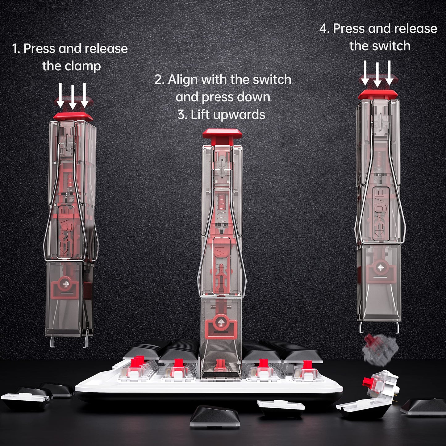 KEMOVE P10 2-in-1 Semi-Auto Switch & Keycap Puller for Mechanical Keyboard