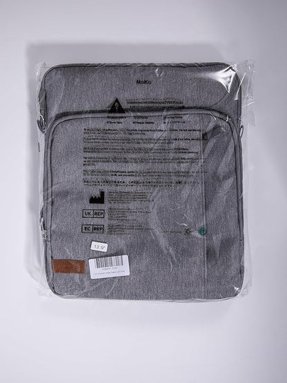 MoKo 12.9 Inch Tablet Sleeve Bag Carrying Case with Pockets Fits iPad Pro 12.9 M2 2022/2021/2020, Surface Laptop Go 12.4", Galaxy Tab S8+/S9+ 12.4" 2022/2023, Light Gray