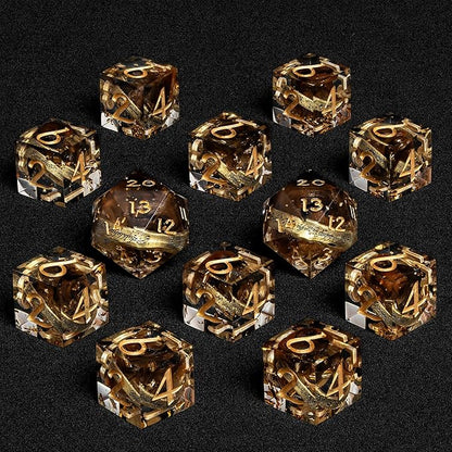 D6 Dice Set – 10× Six-Sided Resin Dice with Themed Designs – 16mm Tabletop for Wargames, RPGs, MTG, and Board Games