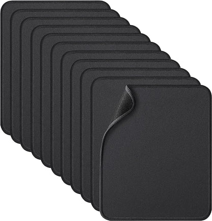 Zhithink 11 Pack Mouse Pad with Reinforced Stitching Edge, Washable Mousepad with Grippy Non-Slip Rubber Base, 0.12 Inch Thick Smooth Tracks Computer Mouse Pads Bulk for Desk, Black, 10.2x8.2 Inch