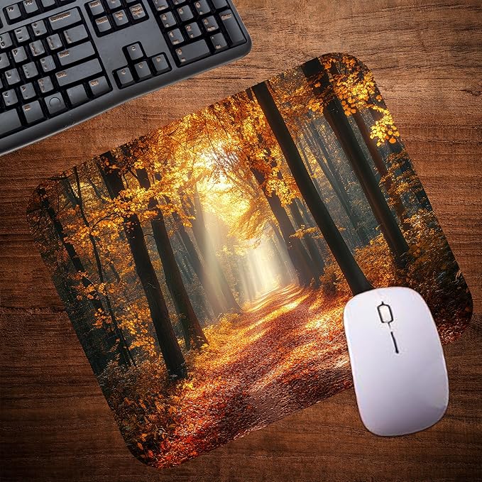 Fall Season Mouse Pad Mat Mousepad for Desk Computer Laptop PC Gaming Home or Office Gift (Fall Path MP84)